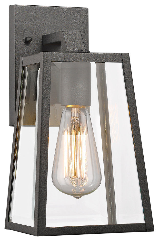 Leodegrance 1-Light Outdoor Wall Sconce, 11" High, Textured Black