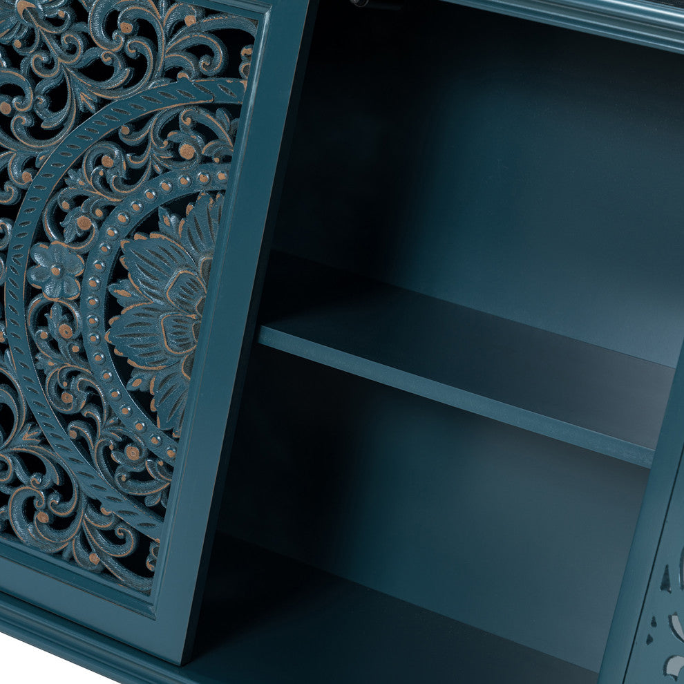 32" Tall 2-Door Accent Cabinet, Blue