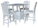 Dual Drop Leaf Bistro Table, Counter Height and 4 Counter Height Stools