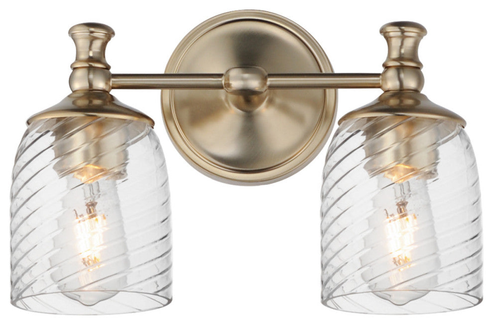Maxim 21352 Swirl 2 Light 14"W Vanity Light - Satin Champagne