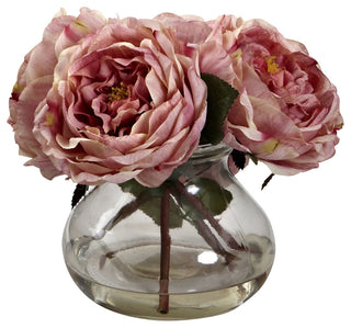 Fancy Rose With Vase, Pink