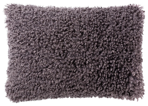 Faux Sheep Fur Accent Pillow by Loloi, Charcoal, 16