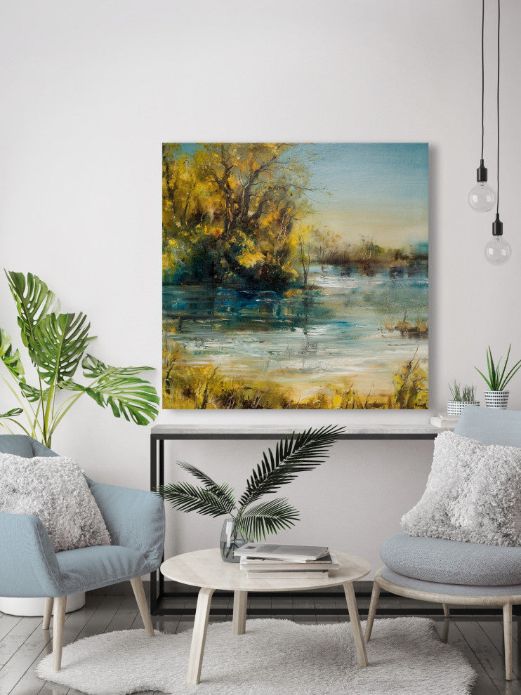 "Life Is a Deep River" Painting Print on Wrapped Canvas, 40x40