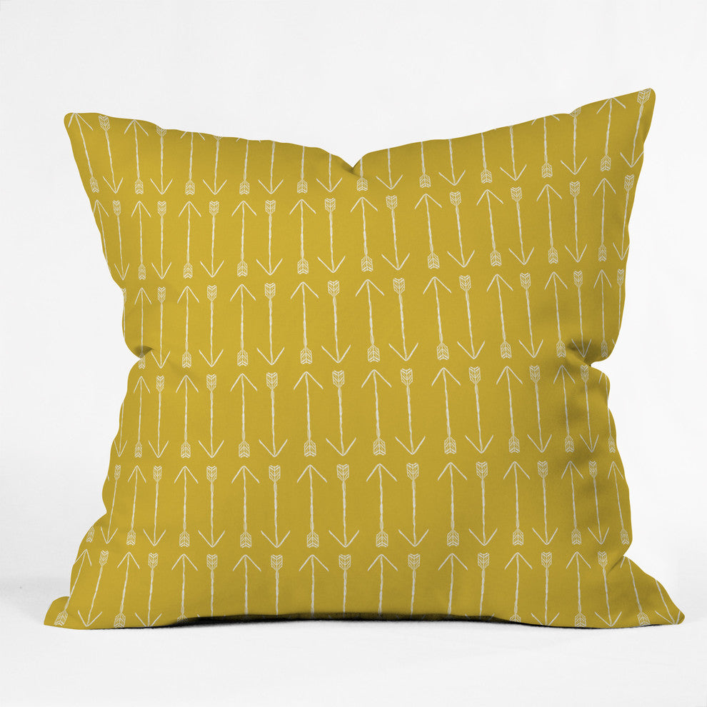 Allyson Johnson Chartreuse Arrows Throw Pillow, 16"x16"