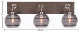 Oxbridge, Bath Bar, Graphite & Painted Distressed Metal, 6" Smoke Ribbed