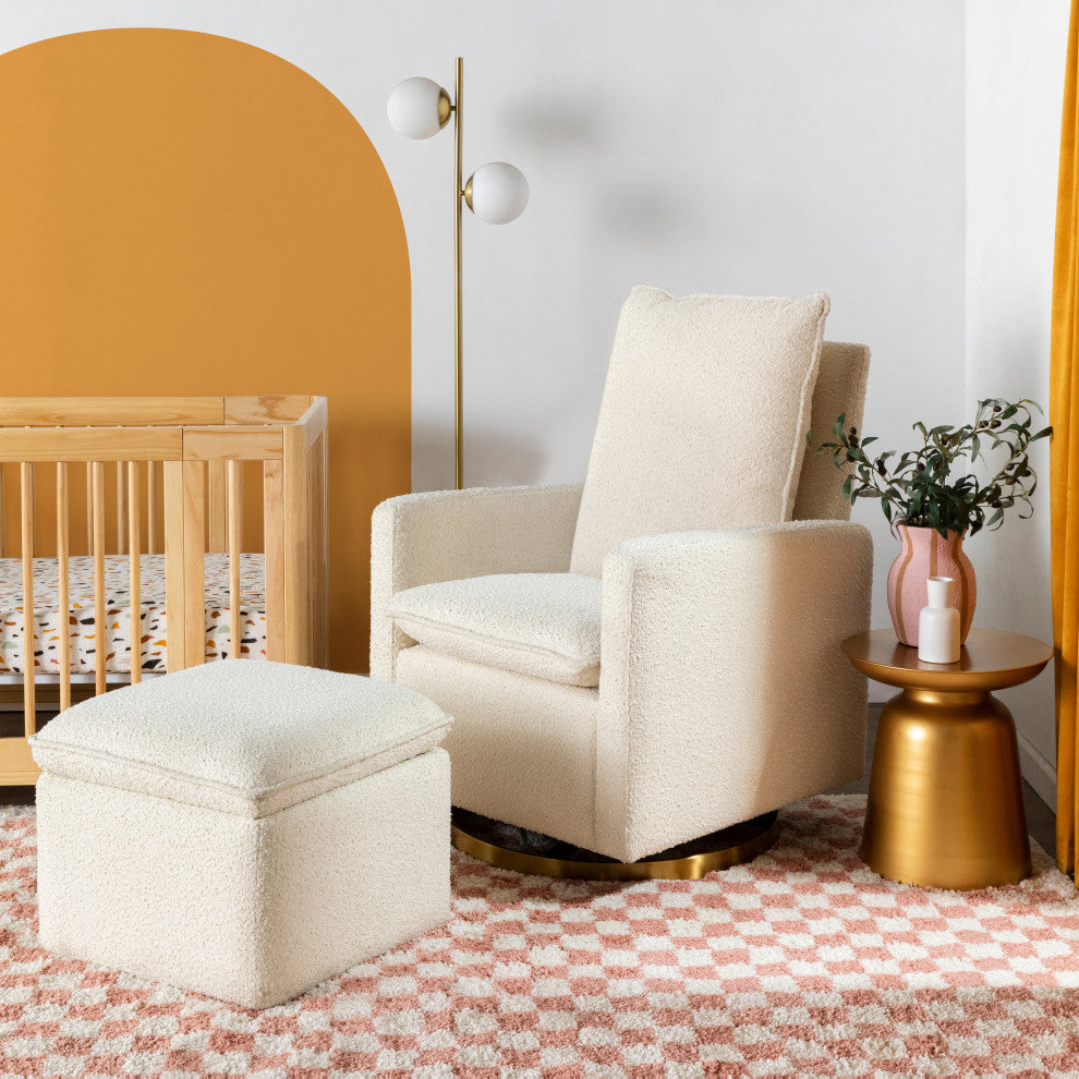 Cali Storage Ottoman, Boucle, Ivory Boucle