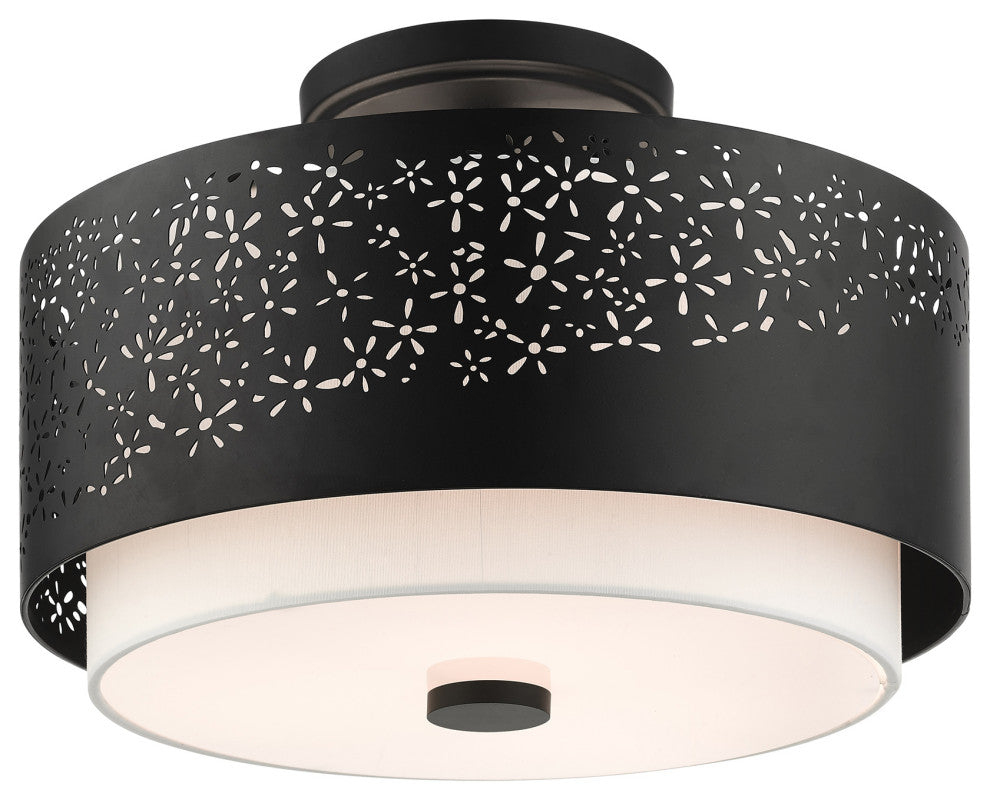 Black Stylish, Transitional, Intricate, Urban Semi Flush
