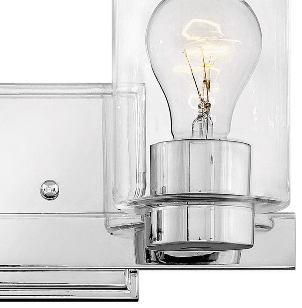 Hinkley Miley Small Two Light Vanity, Chrome With Clear Glass