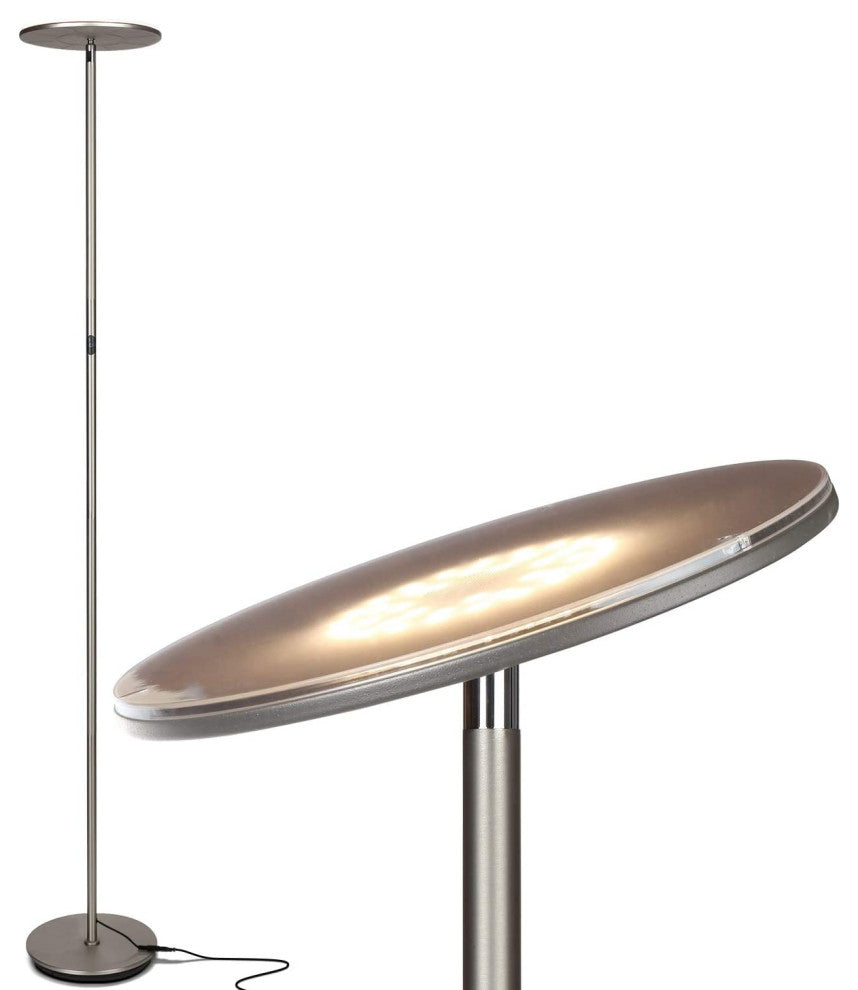 Brightech Sky Flux LED Torchiere Floor Lamp, Brushed Nickel