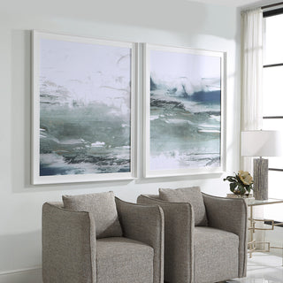 Uttermost 32281 44" x 44" Framed Patterns and Designs Painting - Blue / Brown /