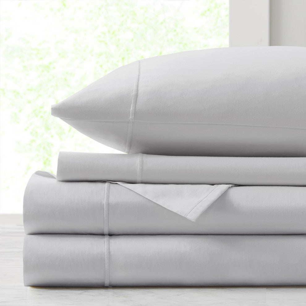 Croscill Sateen Weave 500TC 100% Egyptian Cotton Sheet Set, Gray, Cal King