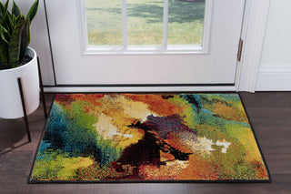 Vida Contemporary Abstract Multi-Color Scatter Mat Rug, 2'x3'