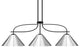 Cavella 3 Light Island Light, Matte Black Finish, 14" Chrome Cone Metal Shades