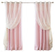 Sheer Agatha and Blackout Mix and Match Curtains, Lightpink, 84"