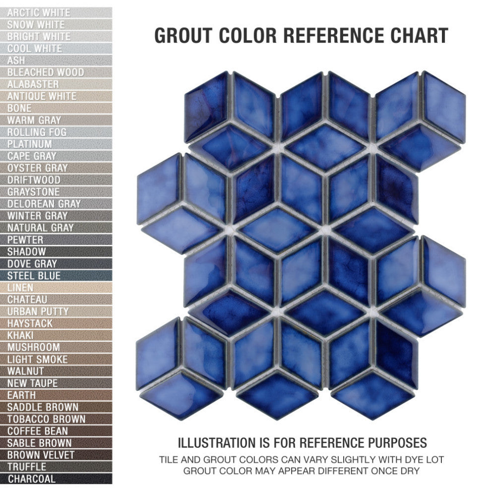Hudson Rhombus Porcelain Mosaic Tile Sample