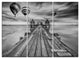 "Wood Bridge in Port between Sunrise" Metal Wall Art, 3 Panels, 36"x28"