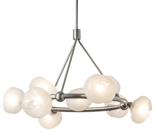 Ume 9-Light Ring Pendant, Sterling, Frosted Glass