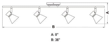 Alto 4L LED Directional Ceiling Light Brushed Nickel and Chrome