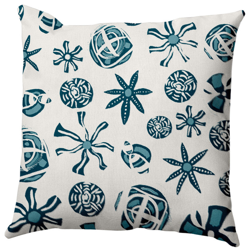 Fossil Formation Outdoor Pillow, Blue, 18"x18"