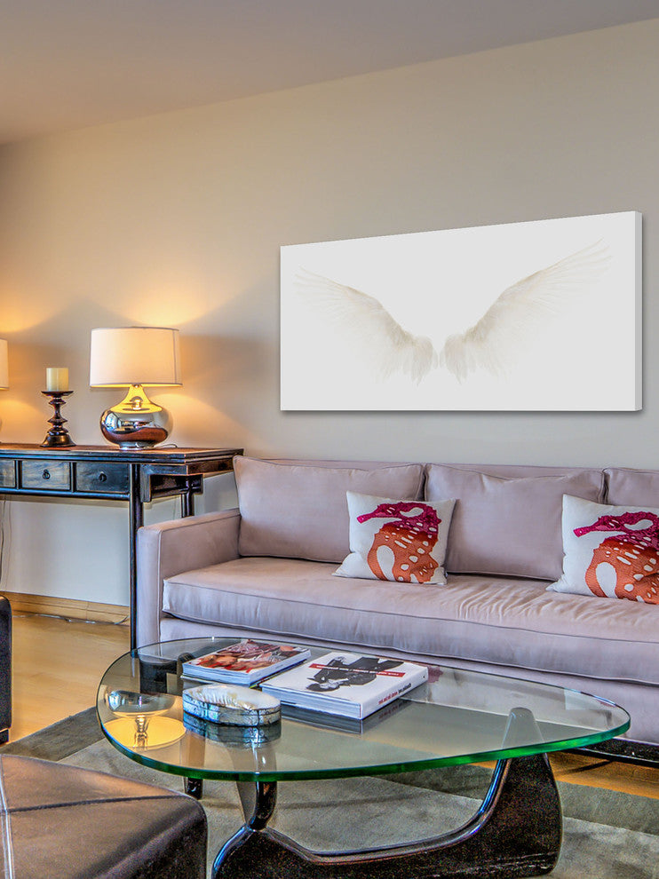 "White Wings" Painting Print on Wrapped Canvas, 45x22.5