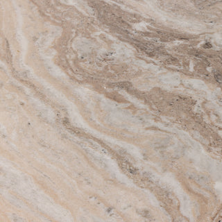 Corbett Large Coffee Table Creamy Taupe Marble, Hammered Grey