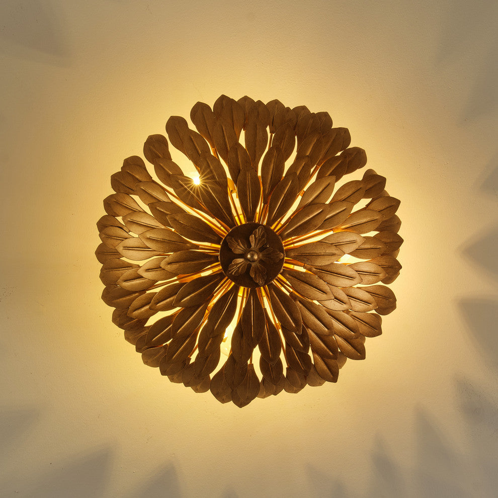 Flower Semi-Flush Mount Lighting, 3 Light