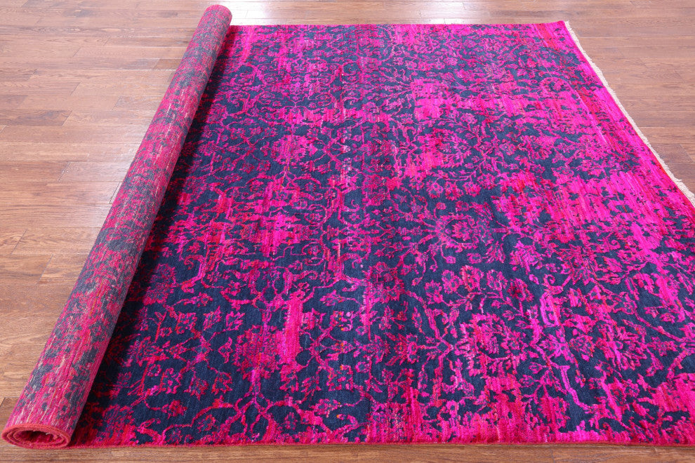 Handmade Modern Wool and Silk Rug 8' 0" X 9' 11" Q11845
