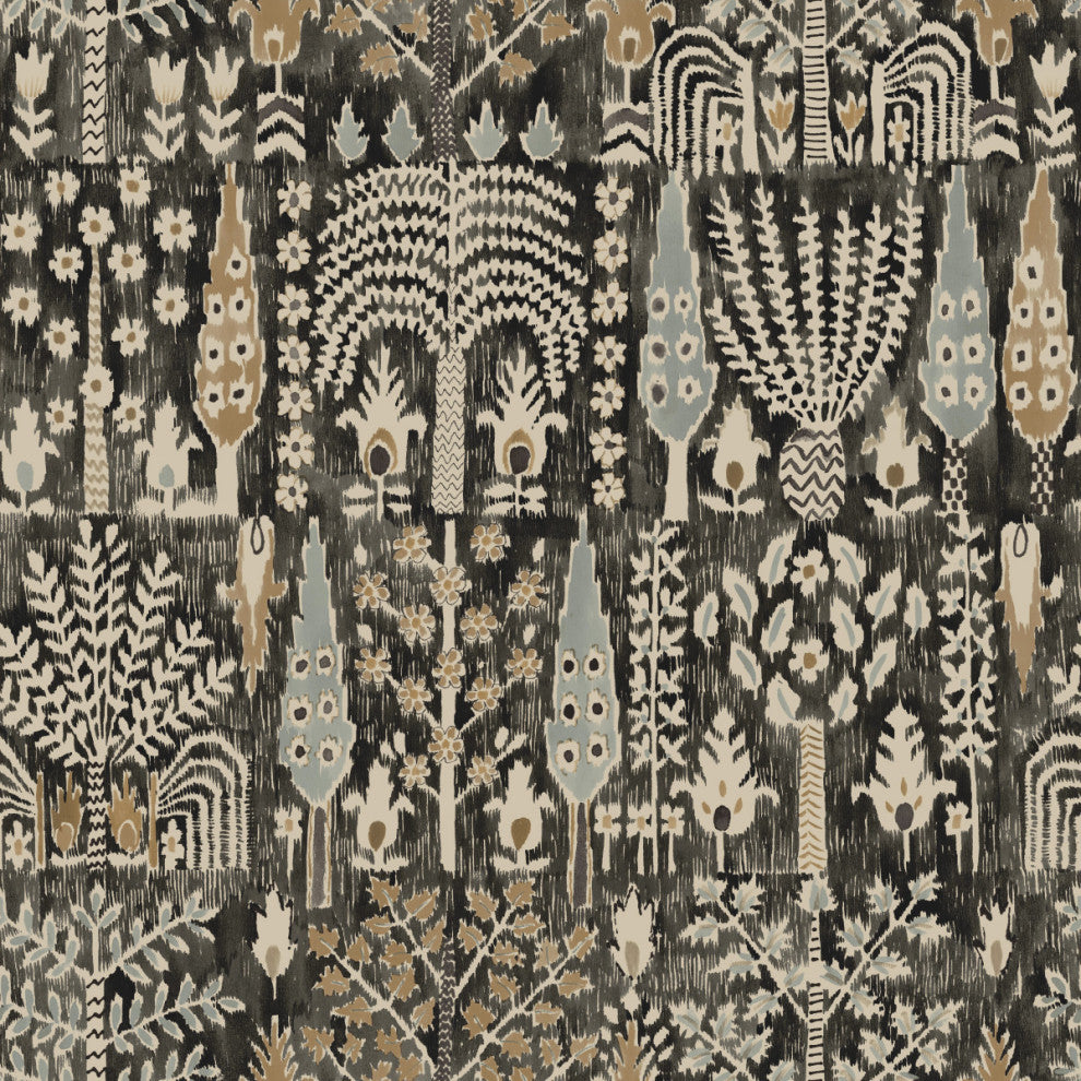 Persian Ikat Peel and Stick Wallpaper, Black