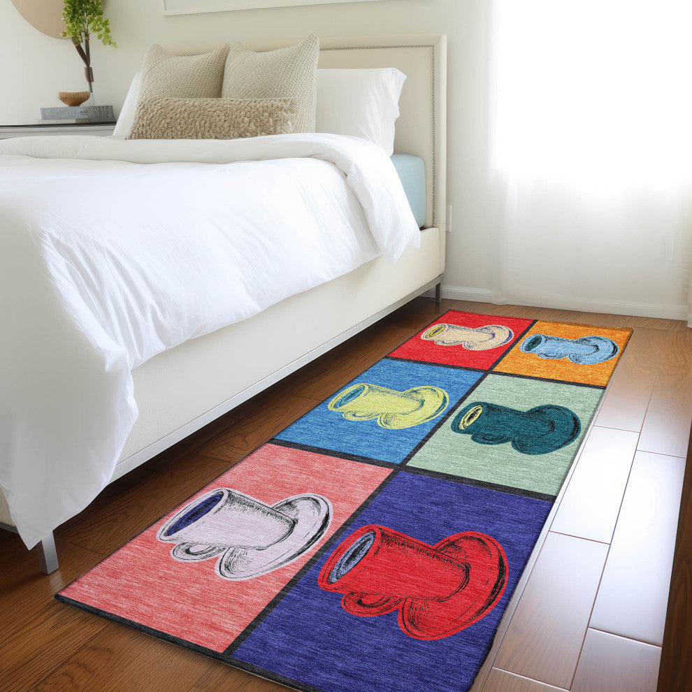 Addison Premium Washable Mayfield AMF165 Multi 2'3" x 7'6" Runner Rug