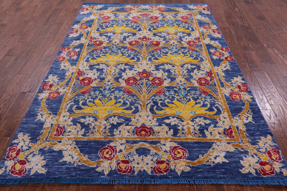 5' 10" X 8' 7" William Morris Handmade Wool Rug - Q13384