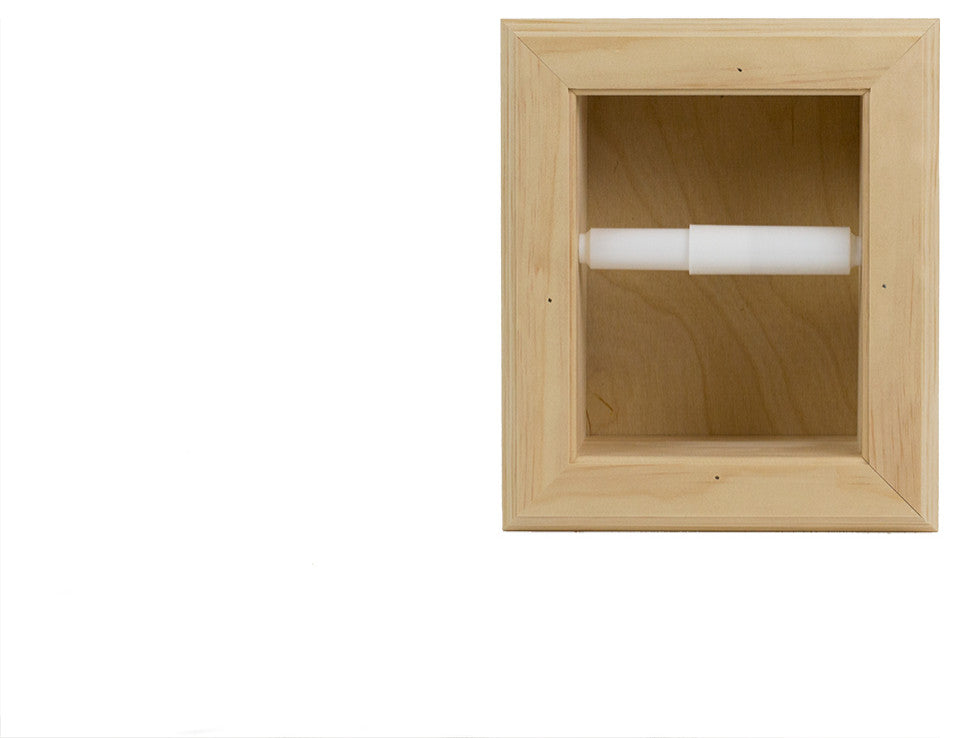 Tampa Recessed Solid Wood Toilet Paper Holder 7 x 8.5, Unfinished