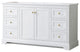 60" Single Bath Vanity, White, No Countertop, No Sink, Gold Trim