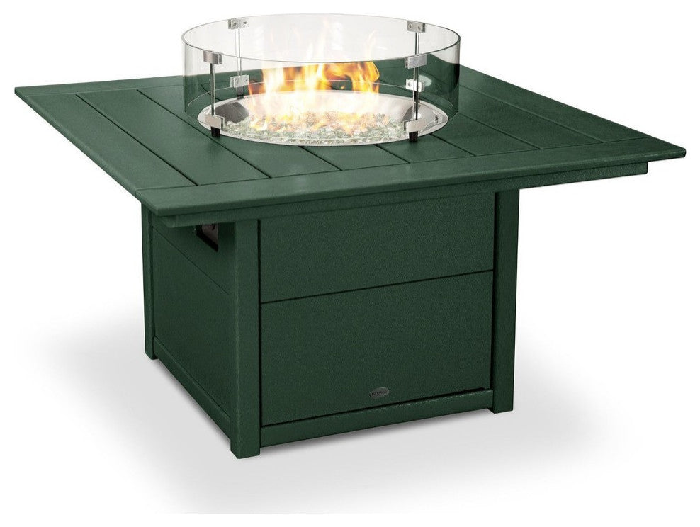 Polywood Square 42" Fire Pit Table, Green
