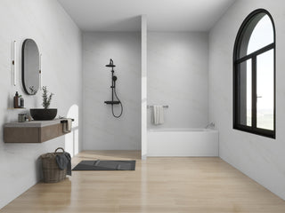 Vanity Art Alcove Soaking Acrylic Bathtub, White/Brushed Nickel, 60"x30", Right