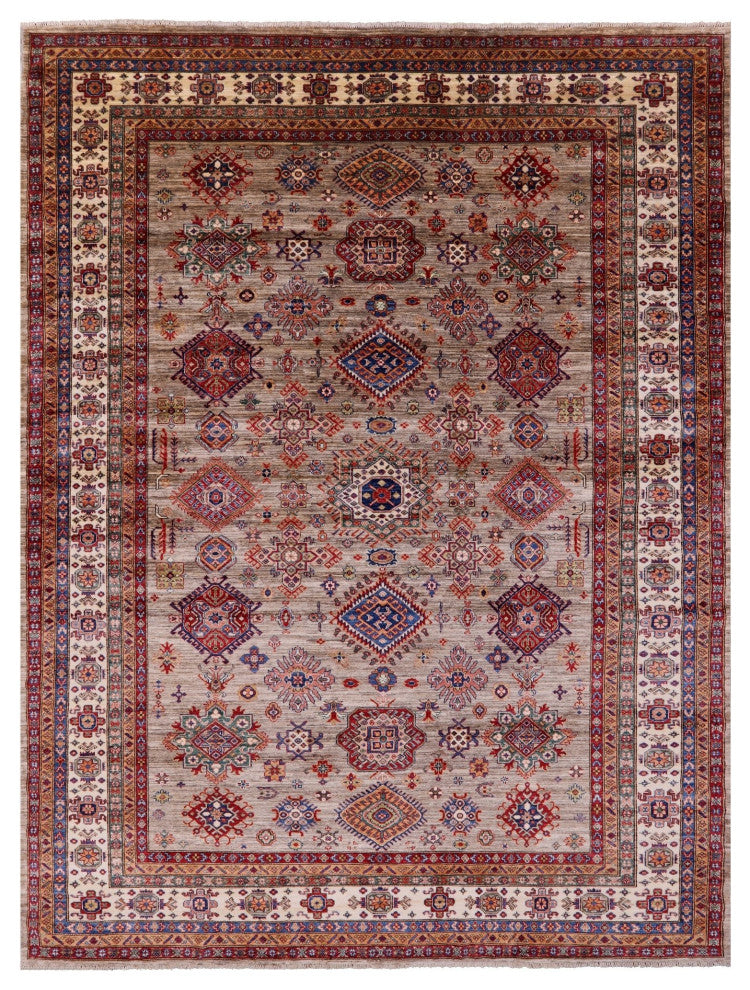 Super Kazak Hand Knotted Wool Rug 9' 2" X 11' 11" Q9776