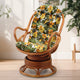 Java Lounge Swivel Rocking Rattan Wicker Chair Colonial, Floral Cushion