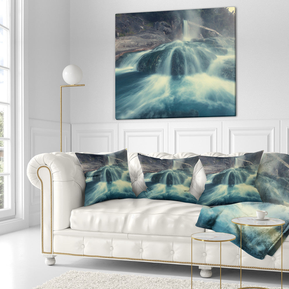 Hot Spring Thermopiles Greece Seascape Throw Pillow, 16"x16"