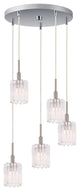 Woodbridge Lighting Candice 5-light Glass Cluster Pendant in Nickel