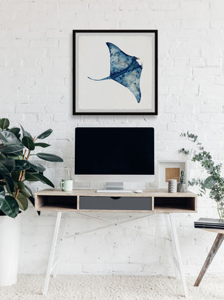 "Wild Stingray" Framed Painting Print, 32x32