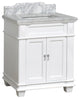 Elizabeth 30" Bathroom Vanity, Base: White, Top: Carrara Marble