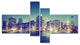 New York City Evening Panorama, Extra Large Canvas Art Print, 60"x32", 4 panels