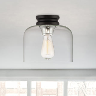 Ezra 1-Light Flush Mount, Black