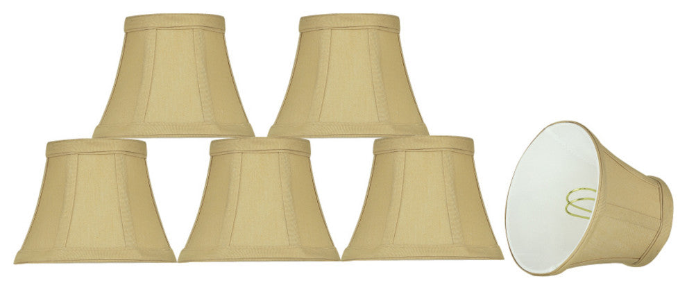30274-6 Small Bell  Chandelier Clip On Lamp Shade Beige 3"x5"x4"