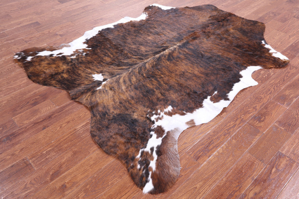 7' 5" X 6' 4" Brindle Natural Cowhide Rug C2302
