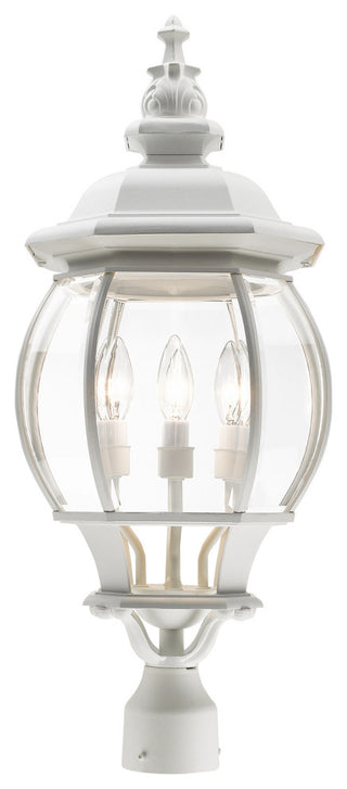 Textured White Traditional, Colonial, Outdoor Post Top Lantern