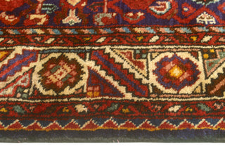Fine Vintage Distressed Meyramgu Navy/Red Runner, 3'8 x 10'1