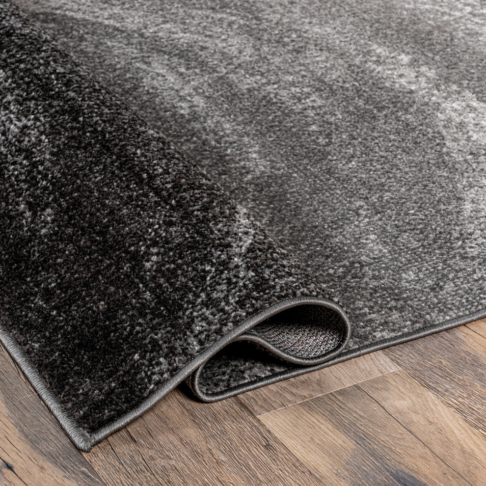 Nuloom Contemporary Ombre Waves Polypropylene Rug, Charcoal 6'7"x9'