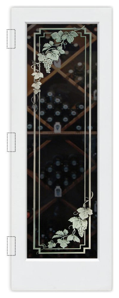 Wine Door - Vineyard Grapes Cascade - Primed - 28" x 84" - Book/Slab Door