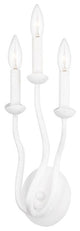 Troy Reign 3-Light Wall Sconce B1083-GSW, Gesso White