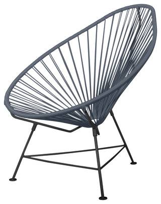 Junior Indoor/Outdoor Handmade Acapulco Chair, Gray Weave, Black Frame